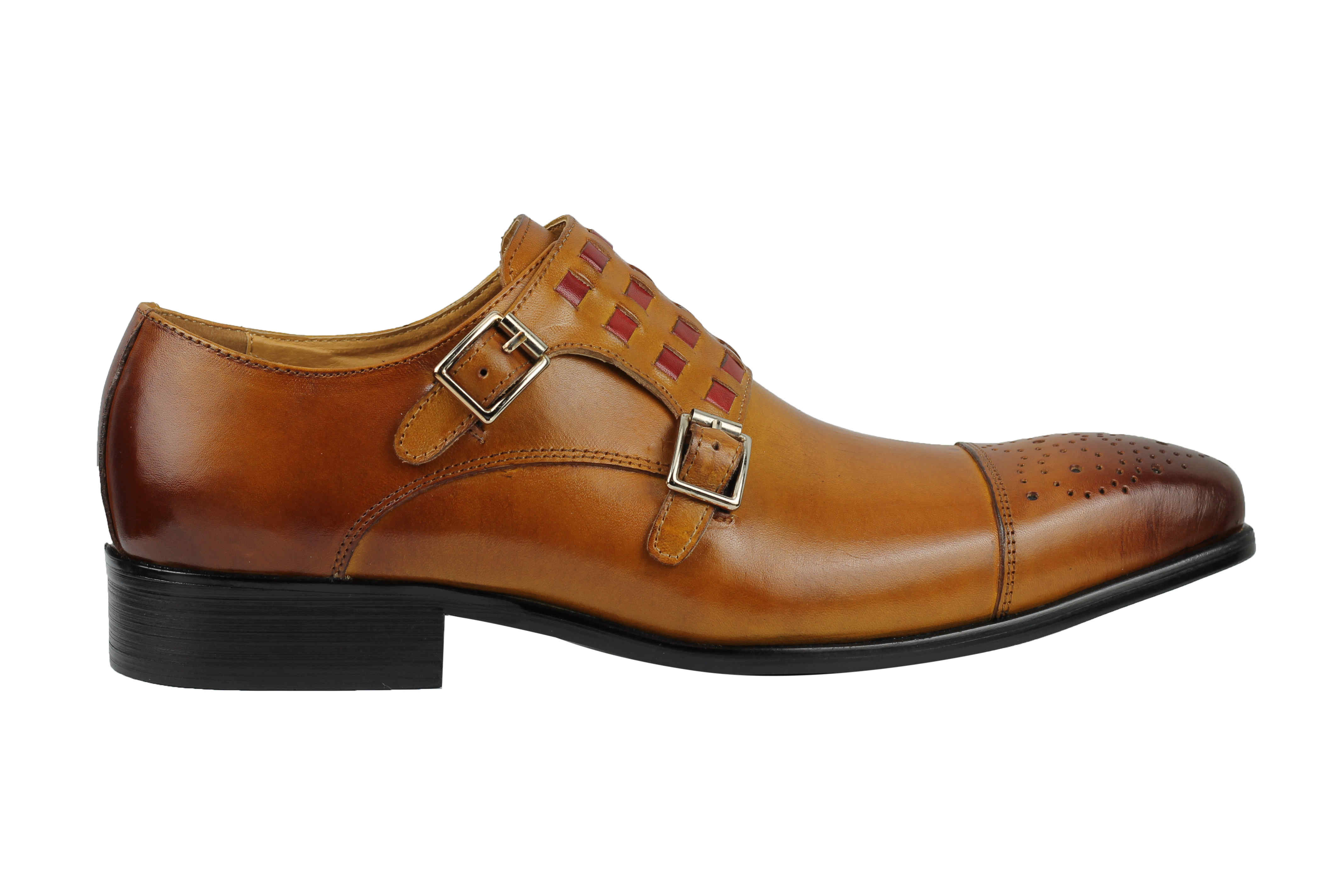 red and tan shoes